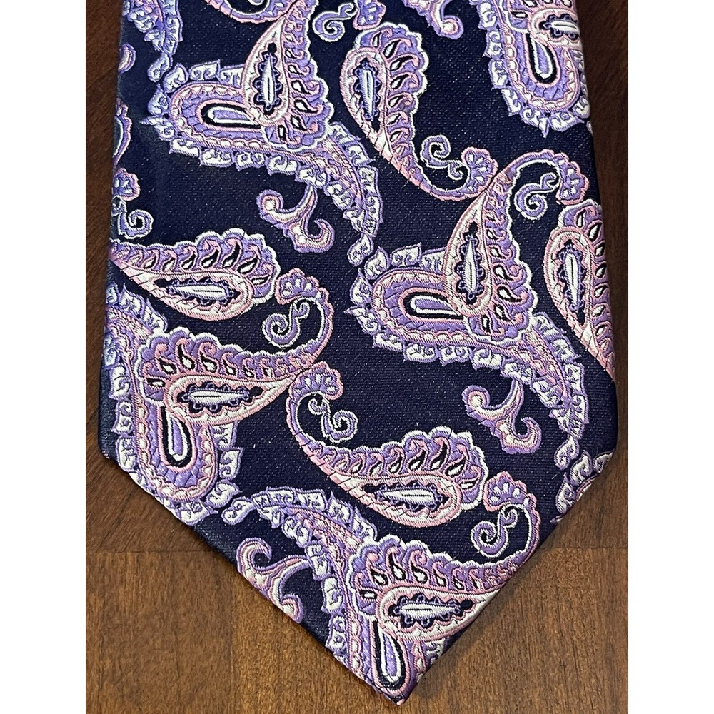 roffe, purple, pink, hand made, 100% silk, men’s neck tie, made in china